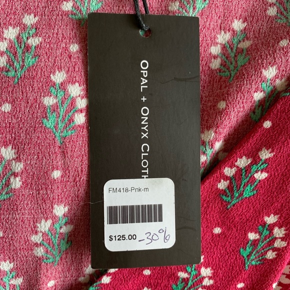 Magenta Floral Short Sleeve Mini Dress - Picture 5 of 5